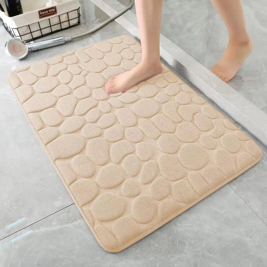 Bathroom Mat – Absorbent Quick-Dry Cobblestone Rug