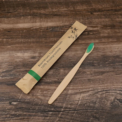 Eco-Friendly Bamboo Toothbrush 10pcs – Biodegradable Soft Bristle Brush