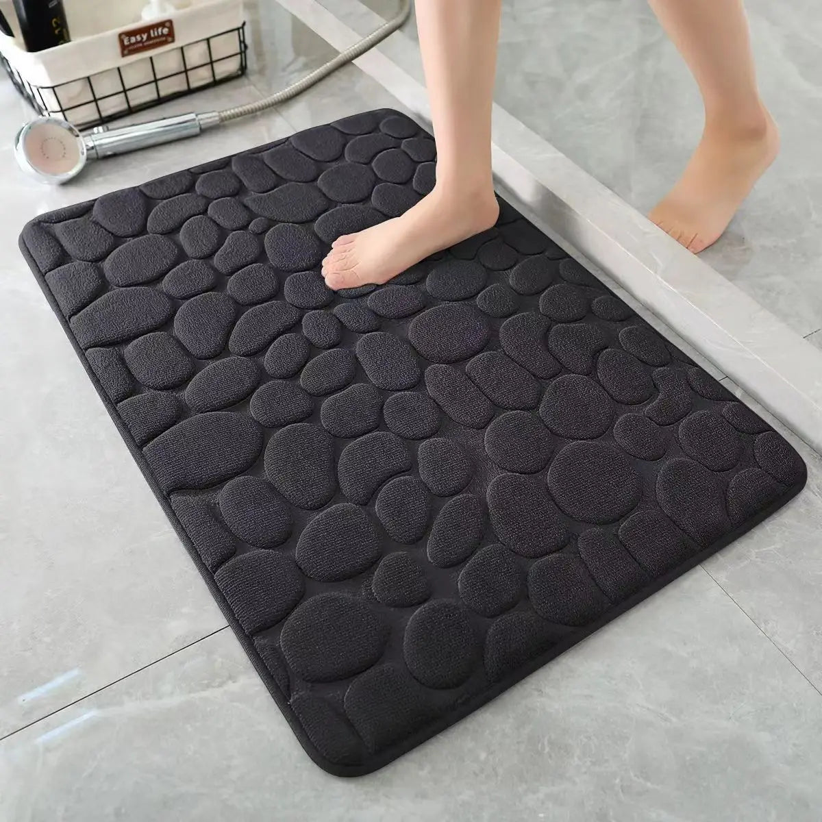 Bathroom Mat – Absorbent Quick-Dry Cobblestone Rug